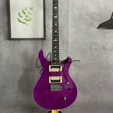 Chitarra elettrica personalizzata viola scuro SE PRS pickup HH hardware cromato intarsio uccellino