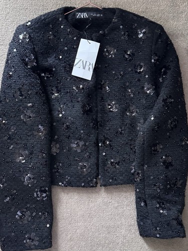 Giacca blazer zara nero fiori - zara,