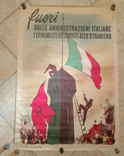 manifesto poster  70X100 POLITICO FUORI DALLE AMMI.ITALIANE I COMUNISTI  07