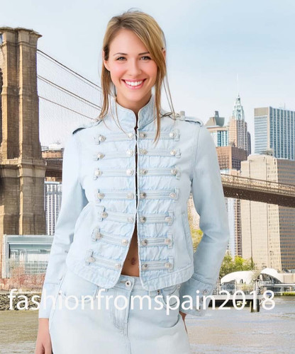Giacca denim blazer militare - giacca,
