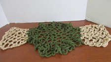 Unusual Tan & Green CROCHET