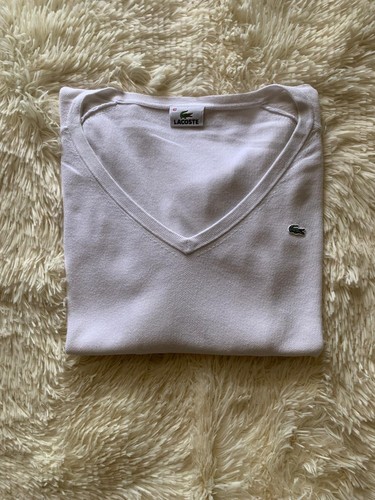 Maglione lacoste bianco scollo - lacoste,