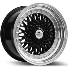 4x Cerchi stile MALM BBS RS 15" NERI 7J ET25 4X100 per VW HONDA TOYOTA JDM