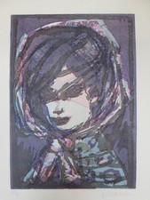 MINO MACCARI LINOLEOGRAFIA A COLORI 1974 ORIGINALE FIRMATA E NUMERATA C6