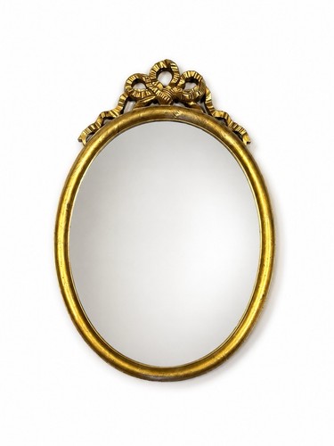 Specchio ovale dorato antico - specchio, dorato,