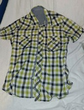 Camicia uomo verde lime bianca