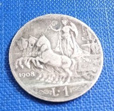 1 LIRA 1908  BB originale  AG