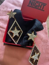 orecchini VALENTINO NIGHT anni 80 STELLA cristalli bianchi e neri 