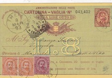 Cartolina vaglia L.8 + 3
