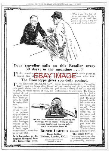1919 advert roneo roneotype - advert,