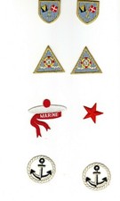2 APPLICAZIONI TERMOADESIVE RICAMATE PATCH TOPPE "STILE MARINE"  DECORAZIONI