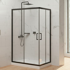 Box doccia 6mm profilo nero 90x90 90x120 100x100 100x120 120x120 h195