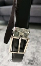 Cintura in pelle reversibile Giorgio Armani 280 dollari misura 85 cm (34) marrone scuro made in IT