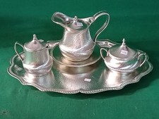 SERVIZIO DA THE CAFFÈ VASSOIO IN ALLUMINIO ARTE DEL METALLO MADE IN ITALY. CX48