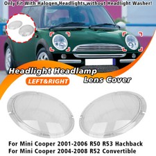 Vetro Fari Sinistro + Destro Xenon Alogeno Set Per Mini Cooper R50 52 53 01-06