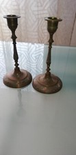Coppia di piccoli candelieri in ottone Vintage  Made In India 