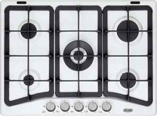 1 CLICK DE LONGHI PFB 57 GH PIANO COTTURA SMALTATO BIANCO 5 FUOCHI 70 cm 0184-24