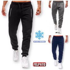 PANTALONE FELPATO ZIP UOMO