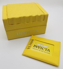 Invicta vintage watch box yellow leather for any models complete booklets good