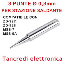 3 PUNTE RICAMBI D3-2 MICRO SALDATORE MSS7/MSS9 ZD 927 928 STAZIONE SALDATURA SMD