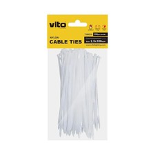 fascetta cablaggio elettrico stringi cavi cavo 100x2,5mm bianco 100 pezzi