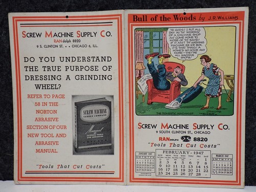 1947 jan calendario macchina - calendario, a