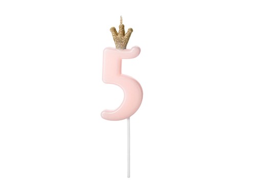 Candela numero rosa con - 5,