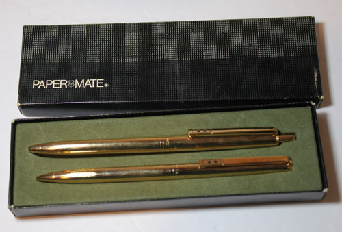 Paper mate gold ballpoint pen - gold,