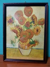 Quadro VASO CON GIRASOLI Riproduzione D'autore VINCENT VAN GOGH  25 X 33 CM