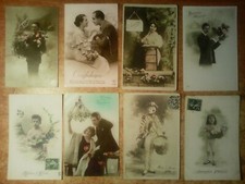 BLOCCO DI 8 CARTOLINE FRANCESI D'EPOCA ( VIAGGIATE ! ) ; 1920 / 1930 ......