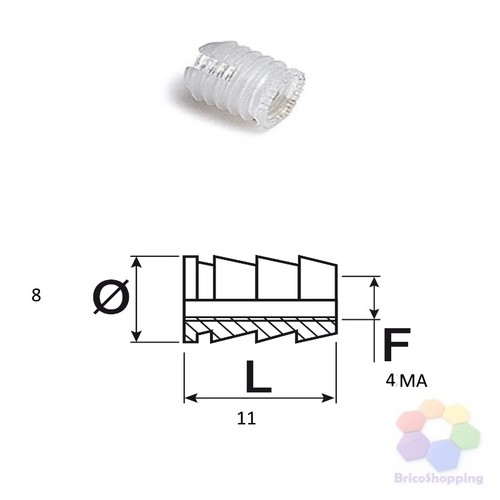 Bussola nylon mm 8 - 20,