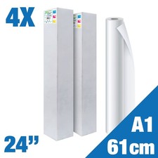 Conf. 4 Pz - Rotolo A1 Carta Plotter Naturale - Rotolo A1 (61,0cm x 50m) 90 g/mq