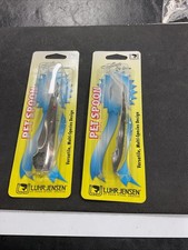 2 pezzi Luhr Jensen Pet 17 cucchiai Tony Accetta cromato con piuma bianca