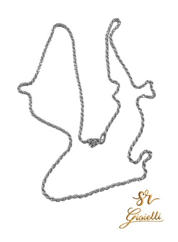 Collana oro bianco 45cm - oro,
