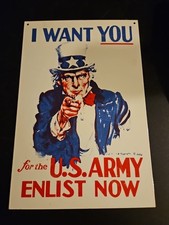 Insegna in metallo reclutamento I Want You For The U.S. Army Zio Sam Ande Rooney