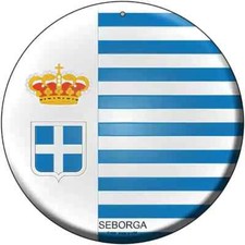 Seborga Flag 12" Circle Metal