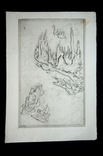 QUADRO disegno calcografico torchio B. MUNCH  danish artist tegning kunst