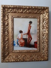 Dipinto Olio Su Tela Con Cornice Raffig. Nudo Di Donna