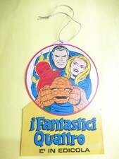 FANTASTICI QUATTRO SAGOMA GIREVOLE CARTONCINO LOCANDINA POSTER CORNO 1971 GADGET