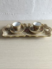 Servizio 2 Tazze più Vassoio Dipinto a mano