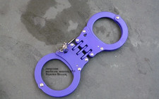 Manette in acciaio con cerniera doppia chiusura viola grado polizia misura standard