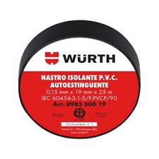 Nastro Isolante NERO 19MMx25M Alta Qualità Set 10pz - WÜRTH 098550019