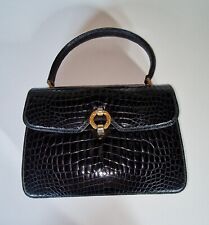 borsa gucci coccodrillo nera vintage anni 60/70