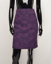 Gonna a matita Roberto Cavalli Class vintage monogramma viola taglia US 8