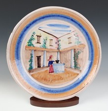 Grande piatto caricatore ceramica di Vietri vintage Gambone Doelker epoca italiana ICS Italia