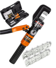 Kit di utensili idraulici per crimpatura a fune metallica: 12-2/0 AWG, 9 set di matrici, testa 180°