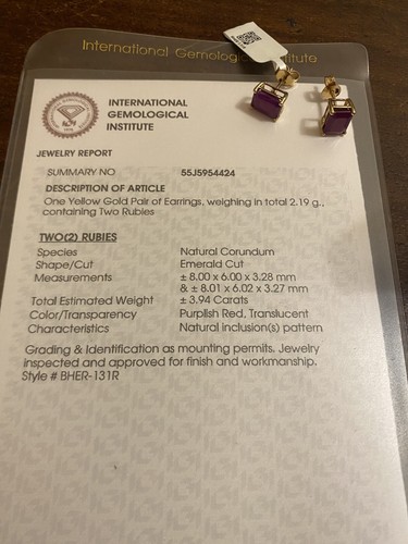 Orecchini oro rubini - orecchini,
