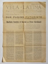 Vela Latina, anno IV, numero 4. Foglio futurista, 1916 RARO