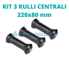 KIT 3 RULLI CENTRALI PER CARRELLO 220X80MM BARCA GOMMONE RULLO CENTRALE