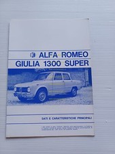 Alfa Romeo Giulia 1300 Super 1971 ALLEGATO manuale uso manutenzione originale